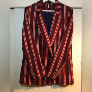 Free People Ember Girl Red Stripe Blazer